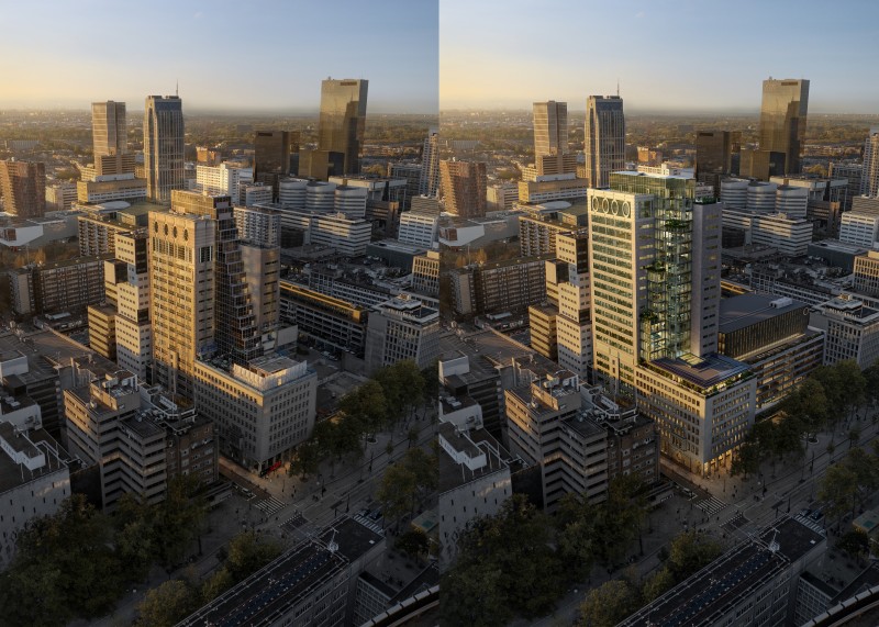 Before and after arial Paul de Ruiter Architects before Mart Stevens after Viksel