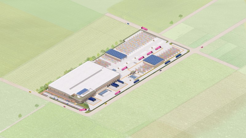 Enexis LOC Noord Paul de Ruiter Architects Axo in landschap