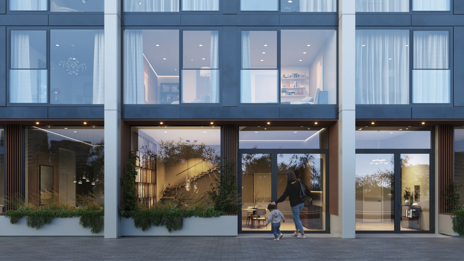 20211028 1420 Waldorp Four Dwellingfront Paul de Ruiter Architects