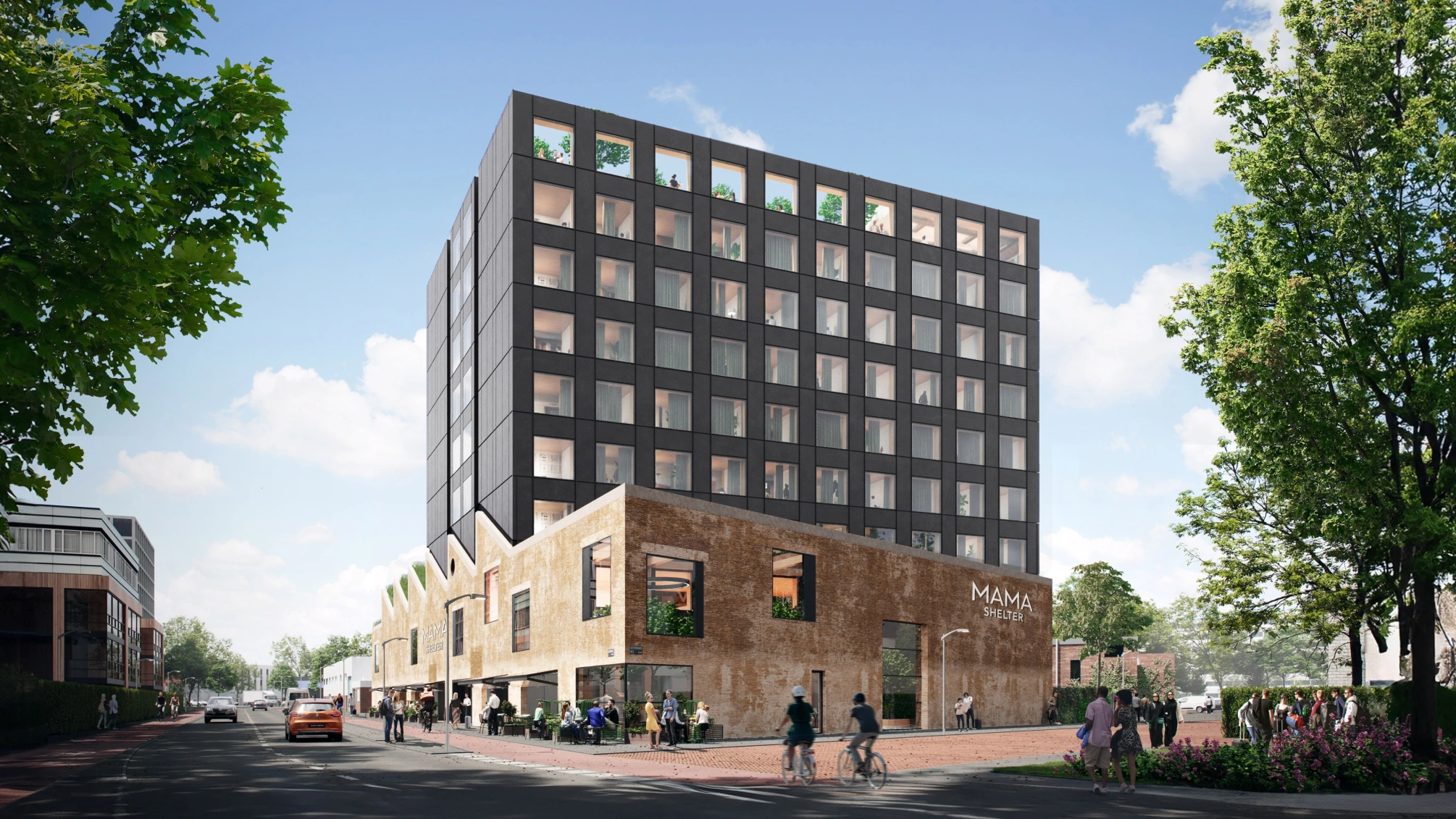 Hotel Mama Shelter Exterior Paul de Ruiter Architects