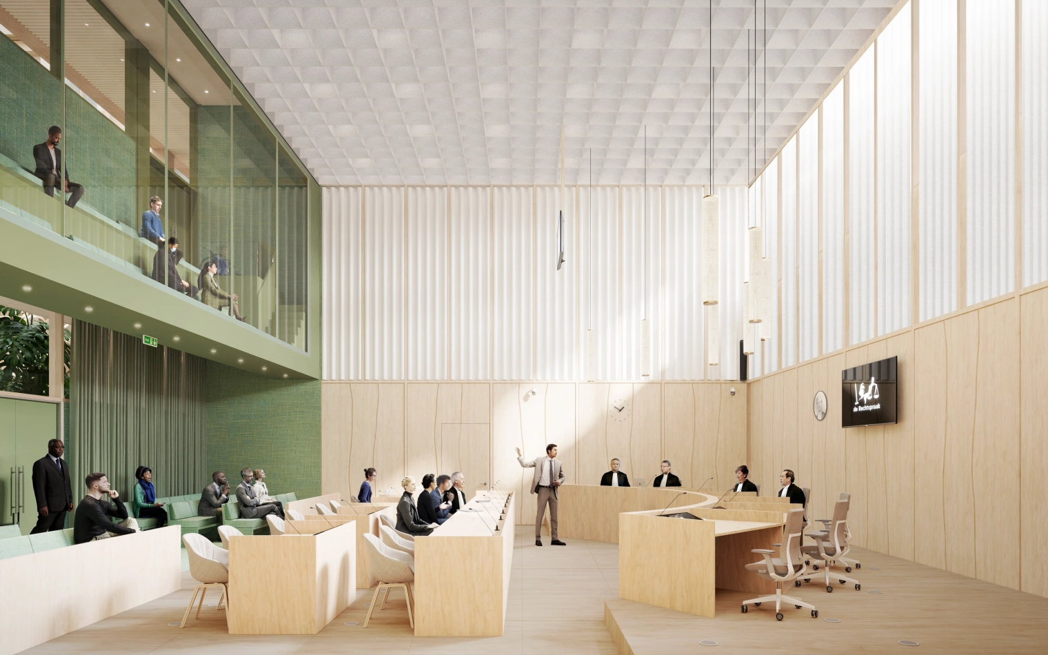 2237 Gerechtsgebouw Almelo Render Courtroom Paul de Ruiter Architects en i29 i29